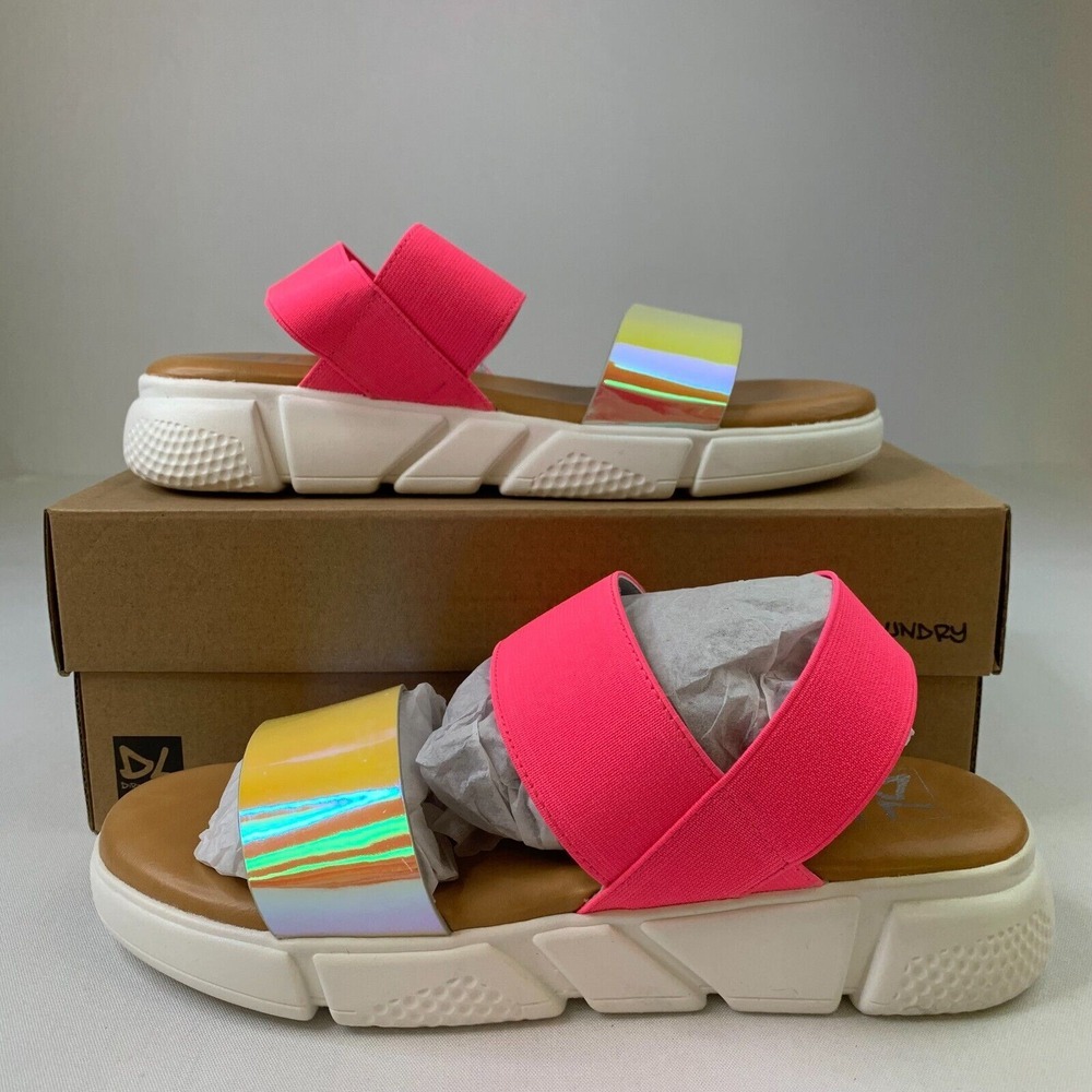 Dirty Laundry Womens All Star Pink Sandals‎ Strappy Sport Slip-Ons Sz 8M